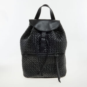 Falor - Schwarzer gewebter Rucksack aus Leder