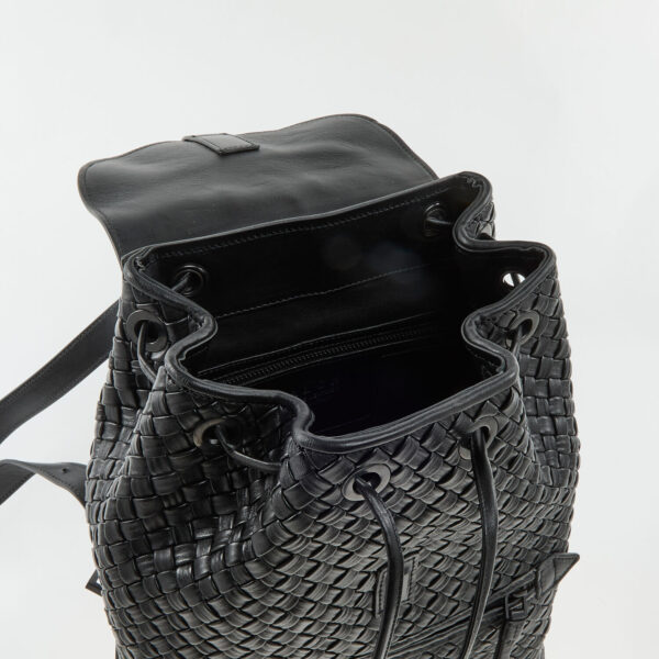 Falor - Schwarzer gewebter Rucksack aus Leder - Image 3