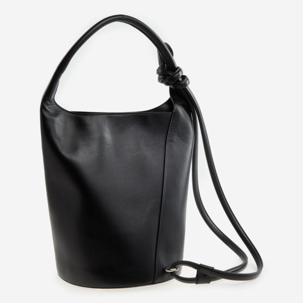 Jacquemus - Schwarze Bucket-Schultertasche aus Leder - Image 2