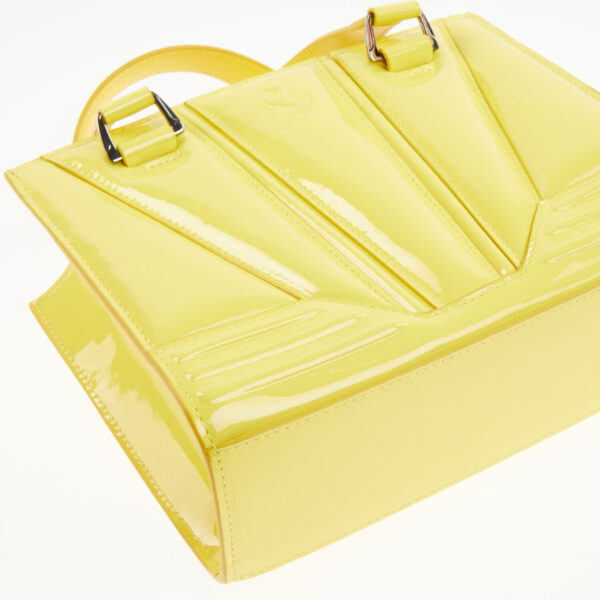 Ferrari - Gelbe Henkeltasche aus Leder - Image 4