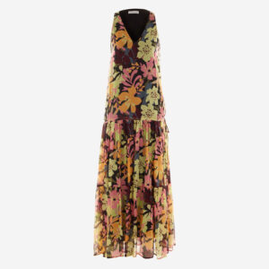 Attic and Barn - Mehrfarbiges Maxikleid mit Blumenmuster aus Seidenmischung