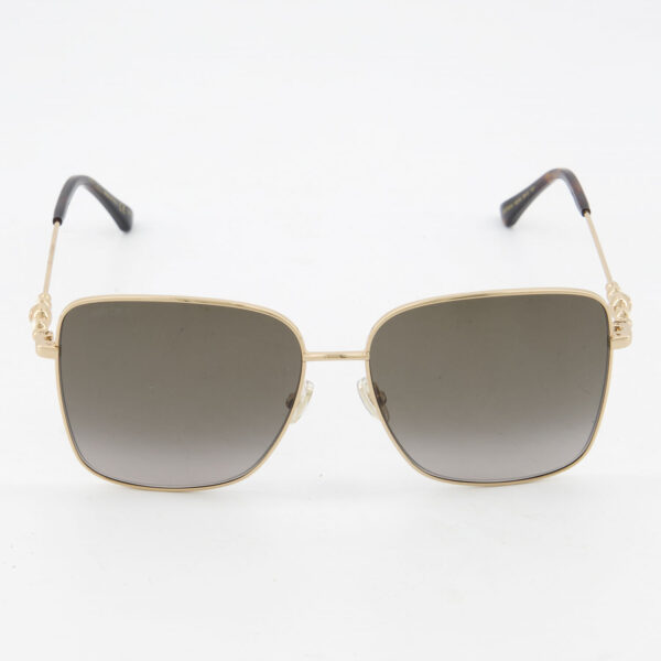 Jimmy Choo - Goldfarbene eckige Sonnenbrille