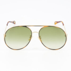 Chloé - Goldfarbene runde Sonnenbrille