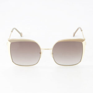 Carolina Herrera - Goldfarbene eckige Sonnenbrille