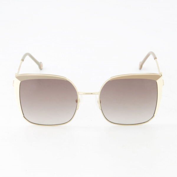 Carolina Herrera - Goldfarbene eckige Sonnenbrille