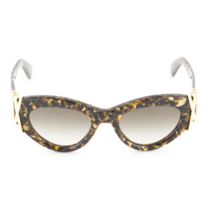 Lanvin - Braune rechteckige Sonnenbrille mit Verzierung