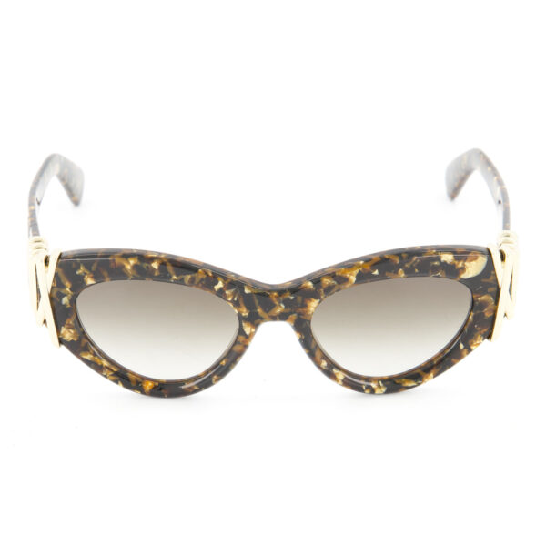 Lanvin - Braune rechteckige Sonnenbrille mit Verzierung