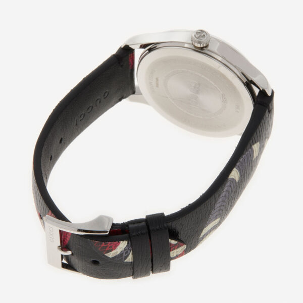 Gucci - Mehrfarbige Armbanduhr mit Schlangenmotiv und Lederarmband - Image 2