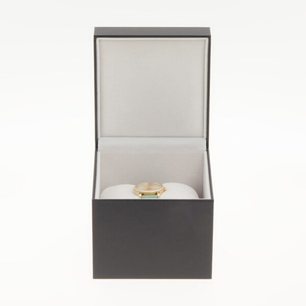 Gucci - Grün-goldfarbene Armbanduhr mit Lederband - Image 3