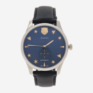 Gucci - Silberfarben-dunkelblaue Automatikuhr