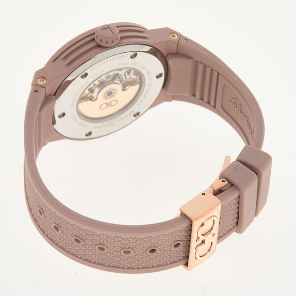 Salvatore Ferragamo - Taupefarbene Armbanduhr mit Skellet-Zifferblatt - Image 2