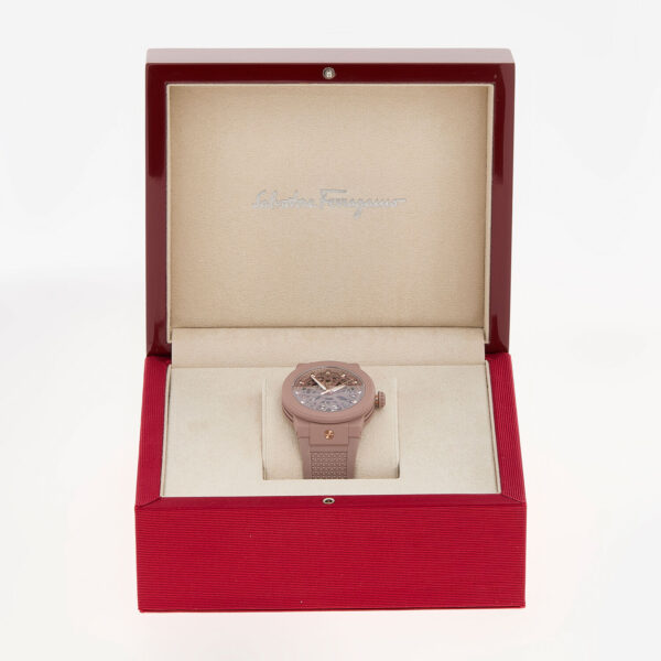 Salvatore Ferragamo - Taupefarbene Armbanduhr mit Skellet-Zifferblatt - Image 3